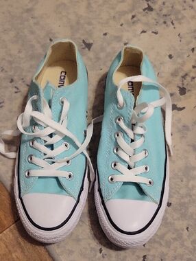 Converse Aruba Blue Low-Top Canvas Sneakers with White Accents